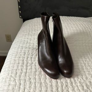 Christian Louboutin dark brow leather boots NEW never worn